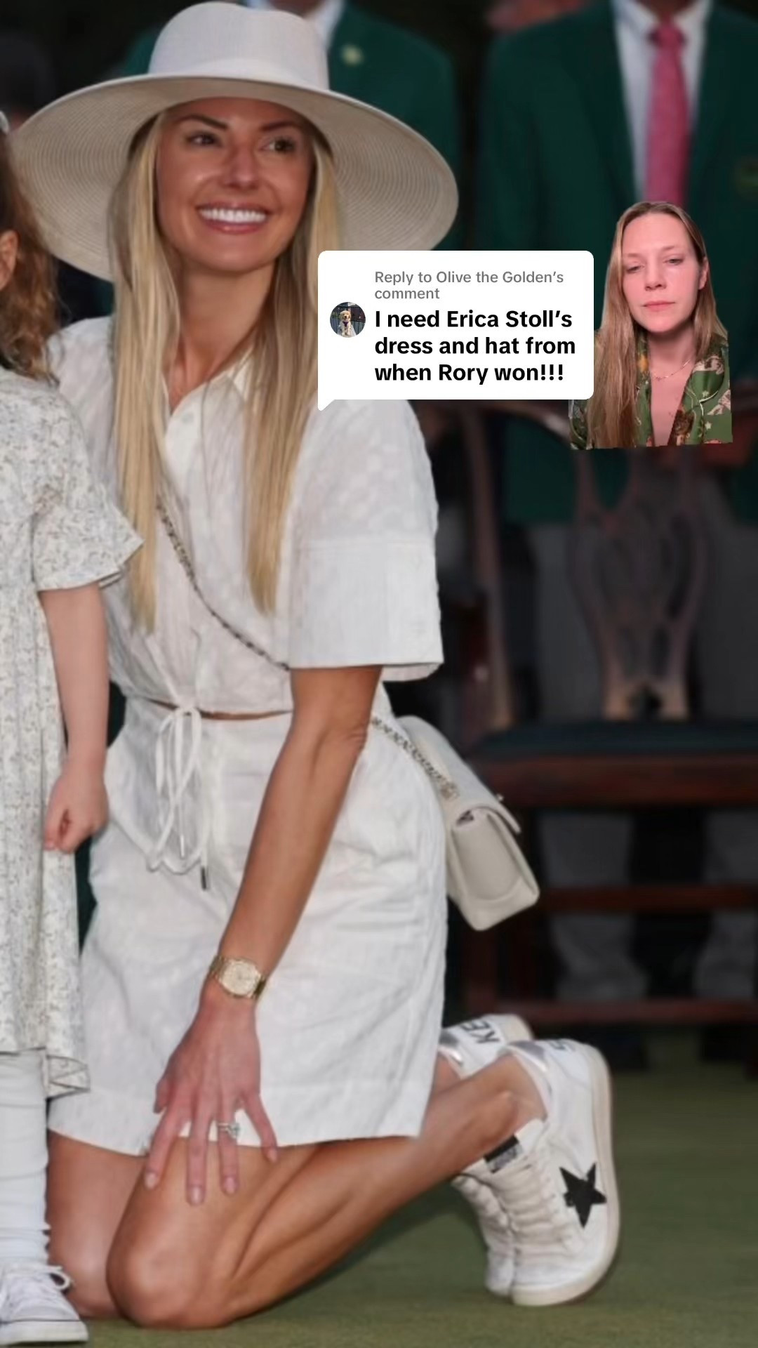 Erica Stoll’s full fit for the girls. #TheMasters2025 #TheMasters #SpectatorFashion #PatronFashion #EricaStollOutfit #OutfitInspo #GolfGirly 