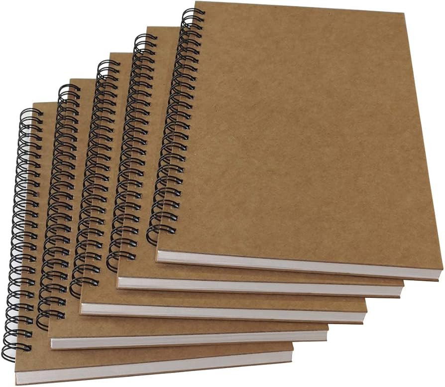 YUREE A5 Spiral Notebook Blank, 100gsm Thick Paper & Hard Kraft Cover, 60 Sheets (120 Pages), 8.3... | Amazon (US)