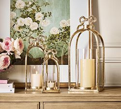 LoveShackFancy Figural Brass Ribbon Lantern | Pottery Barn (US)