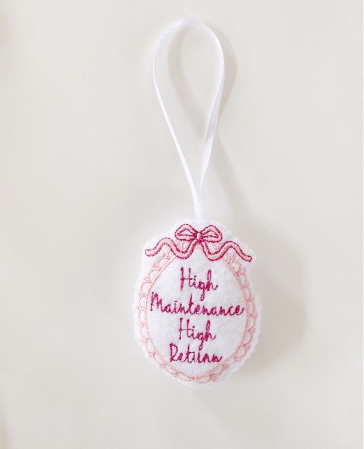 Bauble High Maintenance High Return Grandmillennial Ornament | All The Finery