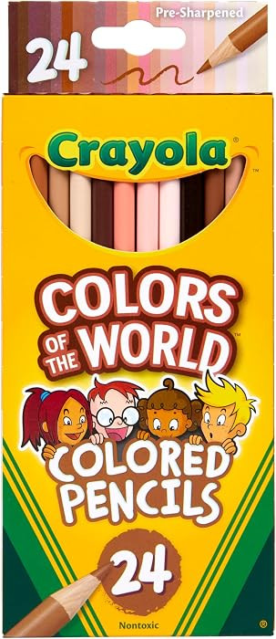 Crayola Colors of the World Colored Pencil Set (24ct), Skin Tone Colored Pencils for Kids, Coloring Book Pencils, Gifts for Kids | Amazon (US)