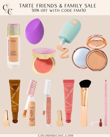 Tarte Friends & Family Sale! 30% off sitewide with code FAM30. Including some of my favorites- Foundcealer, sculpt tape, shape tape, lip liner and more! 

#LTKstyletip #LTKbeauty #LTKsalealert