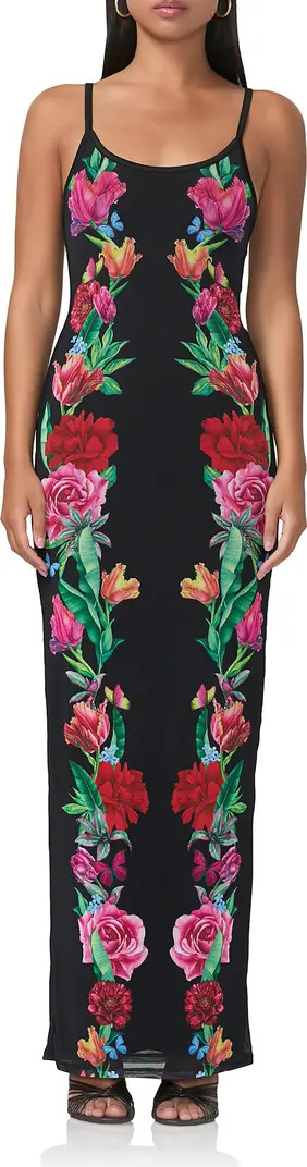 Ashlyn Printed Mesh Maxi Slipdress | Nordstrom