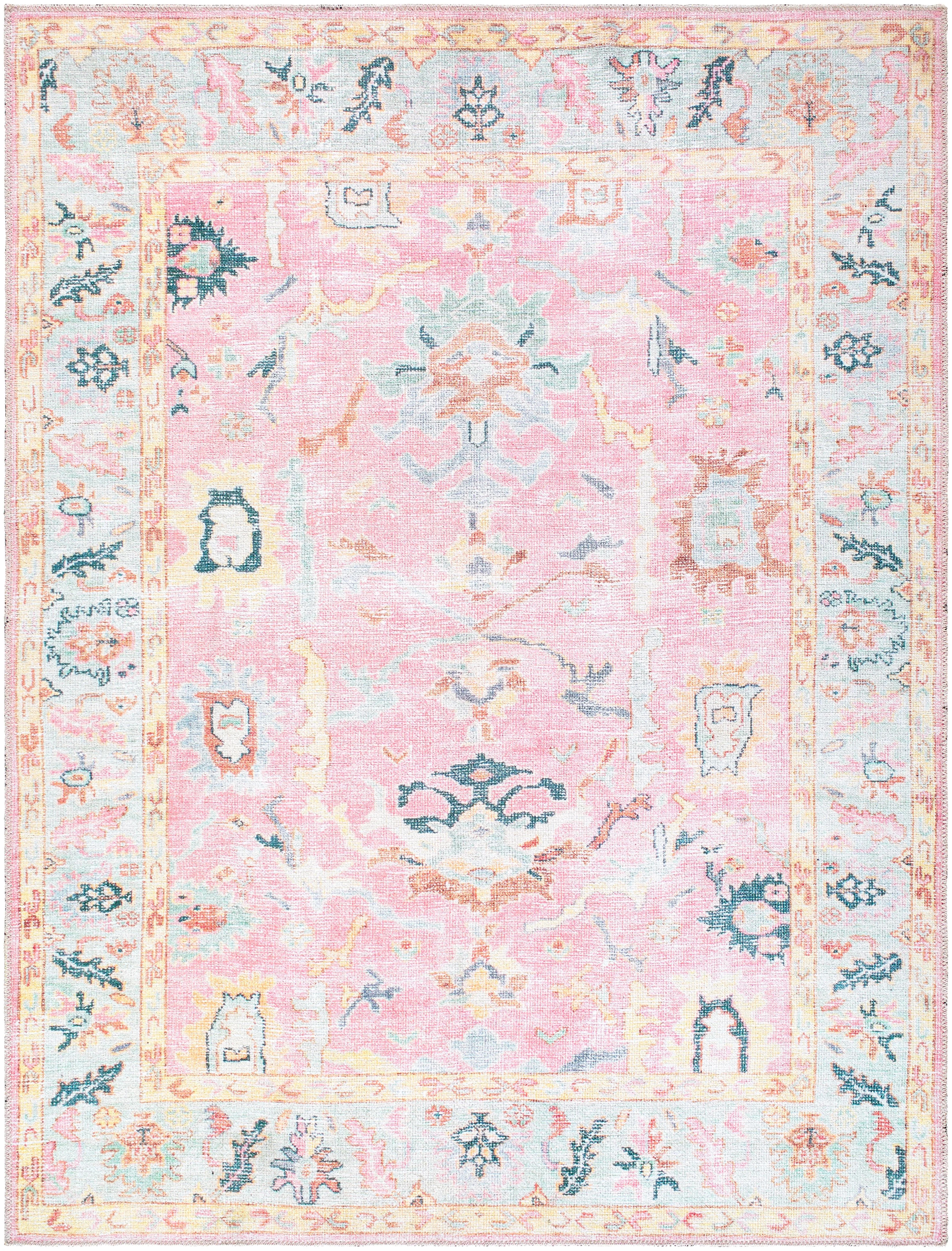 My Texas House Eloise Traditional Floral Indoor Washable 5' x 8' Area Rug | Walmart (US)