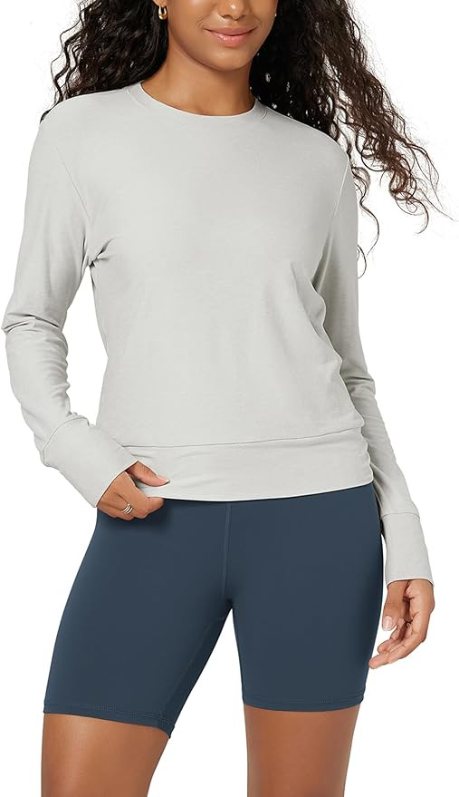 ODODOS Women's Long Sleeve Crewneck Tee - Ultra-Soft odSTRATUM Tech Performance T-Shirts UPF 50+ ... | Amazon (US)