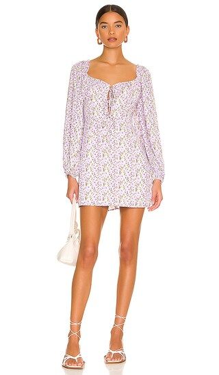 Shelly Puff Sleeve Dress in Lavender Floral | Revolve Clothing (Global)