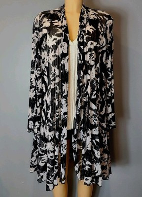 Comfy USA Lightweight Floral Mesh Lagenlook Cardigan Topper 1X Flowy Resort | eBay US