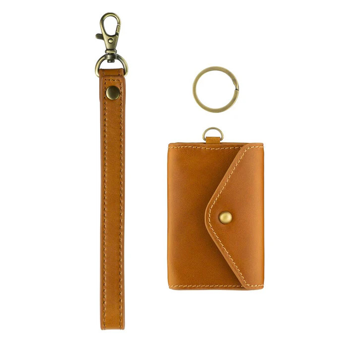 The Poppy Full-Grain Leather Wristlet Wallet, Brass Hardware | Andar | Andar