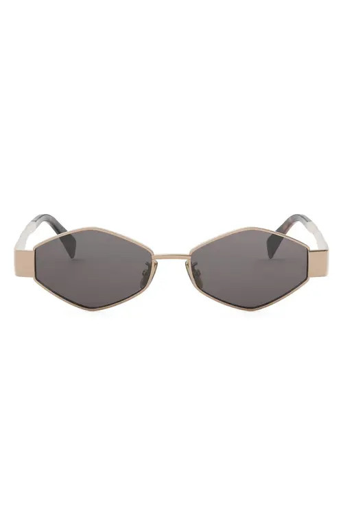 CELINE Triomphe 54mm Geometric Sunglasses in Shiny Rose Gold /Smoke at Nordstrom | Nordstrom