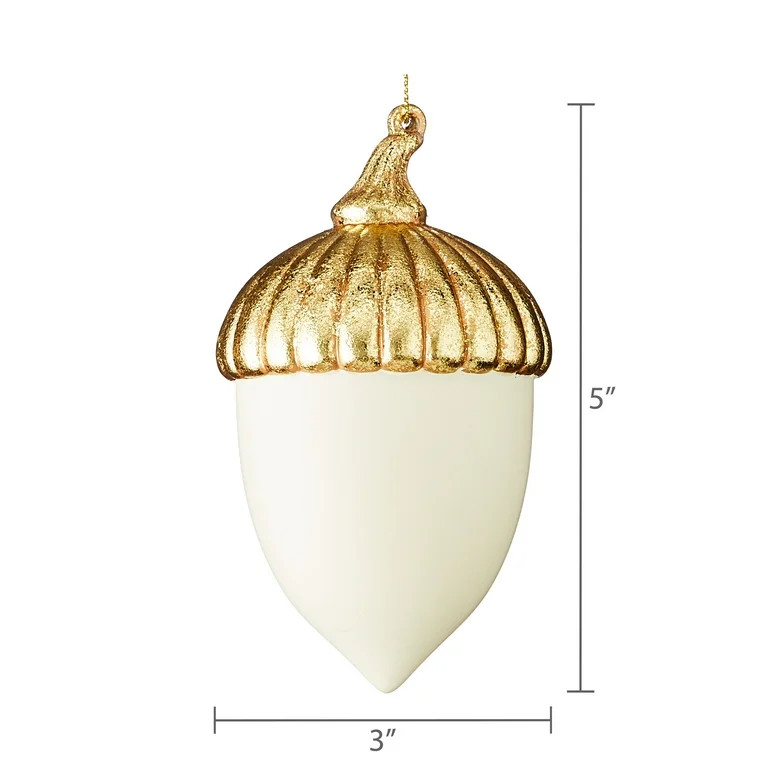 Gold and White Acorn Christmas Ornament, 4.5", by Holiday Time | Walmart (US)