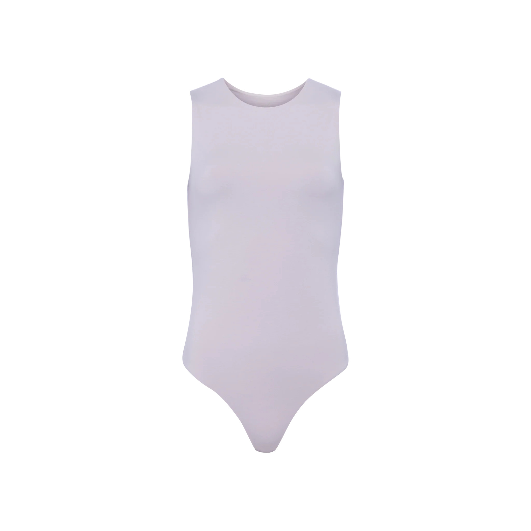 Cotton Stretch Classic Crewneck Tank Bodysuit | Lilac | Nuuds US