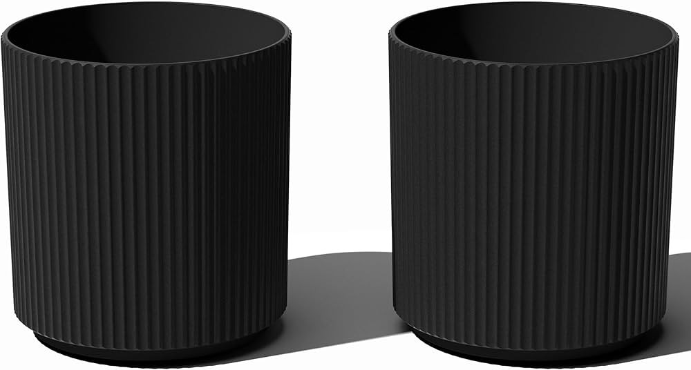 Veradek Round Demi Planter Pots for Indoor/Outdoor Garden Use, Made from Plastic-Concrete Mix wit... | Amazon (US)