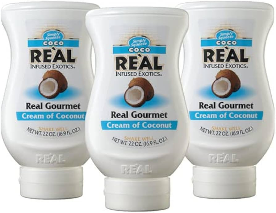 Coco Reàl Infused Exotics, Cream of Coconut, 16.9 FL OZ Squeezable Bottle (Pack of 3) | Amazon (US)