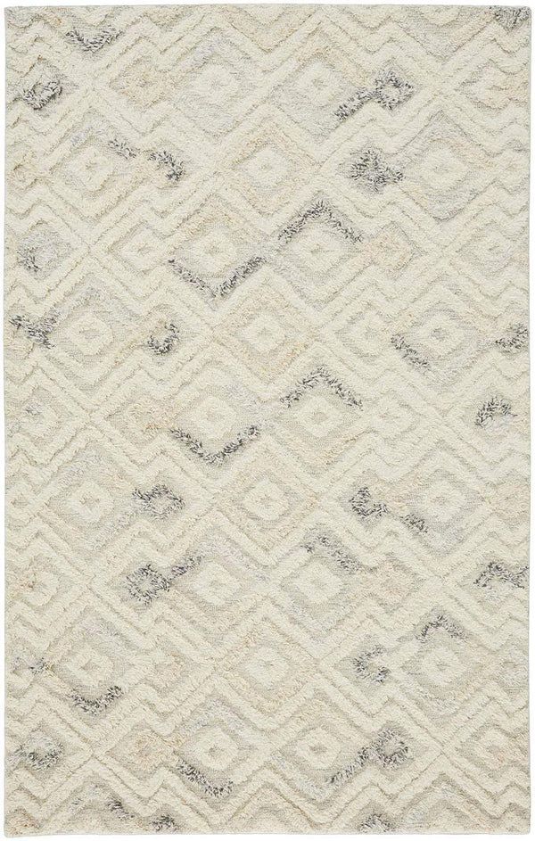 Feizy Anica Premium Wool Tufted Boho Moroccan Rug - Ivory & Beige - Available in 6 Sizes | Alchemy Fine Home