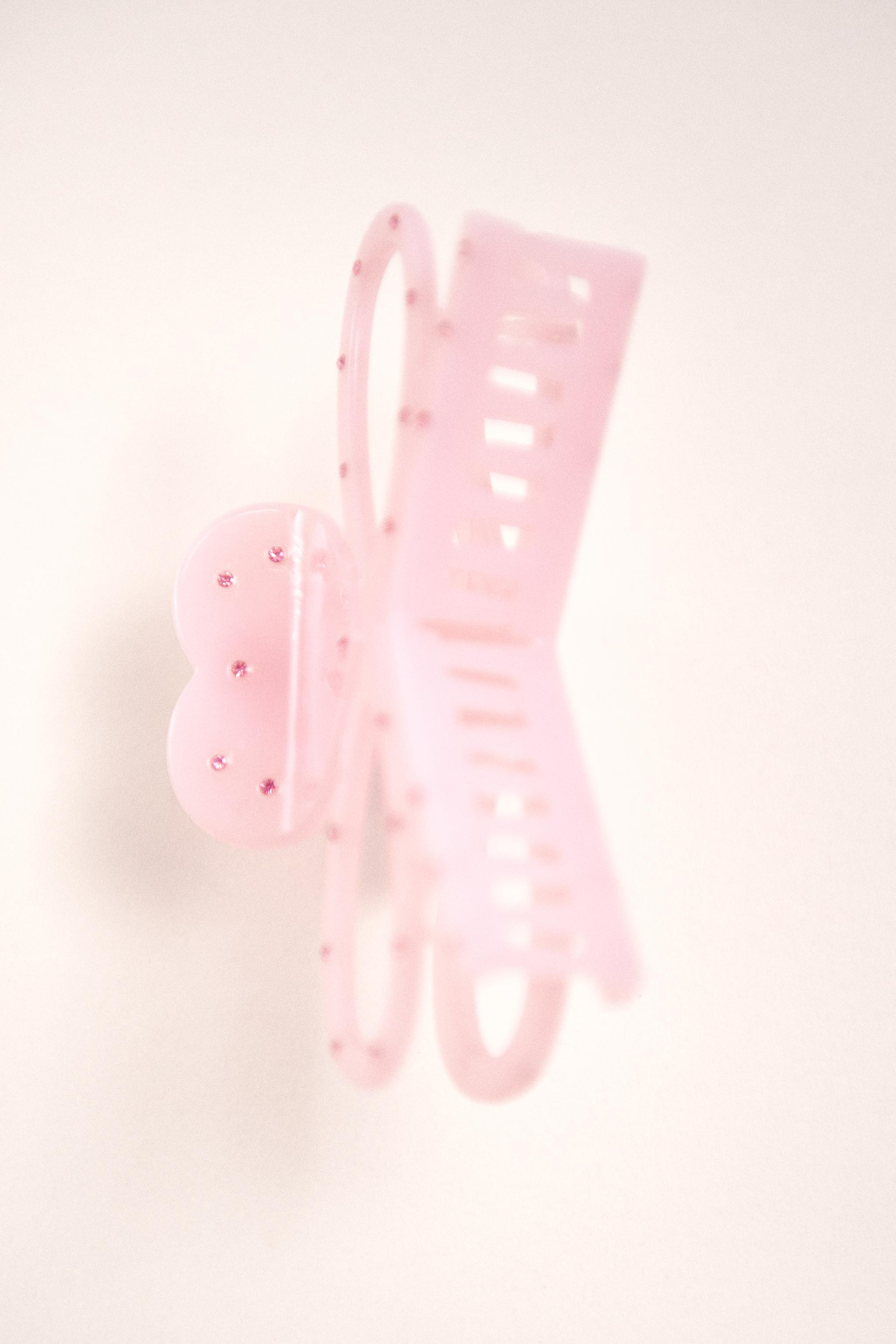 RHINESTONE BOW AND HEART HAIR CLIP | Zara US