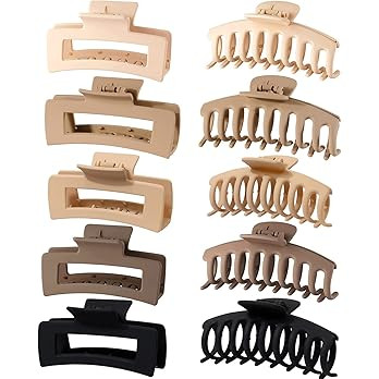 10 Pack 4.4" Large Hair Clips,Claw Clips,Hair Clips for Women & Girls,2 Styles 5 Colors Internal ... | Amazon (US)