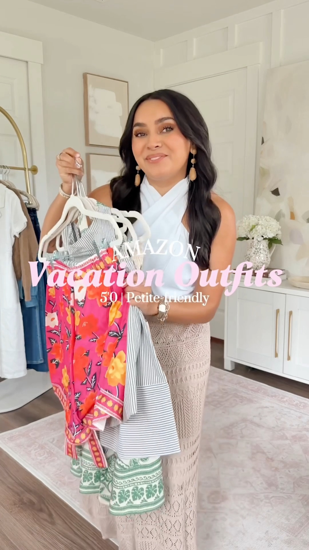 Amazon Vacation Outfits!
For reference: I’m 5’0, petite, 32b bra size, and 2/26 in bottoms, pear shaped. 
*Everything I share is unaltered! TTS means true to size. Between size 5-6.5 in shoes

I’m wearing the smallest size in all the amazon pieces!
Clear heels size 5 TTS

#LTKTravel #LTKootd #LTKPetite