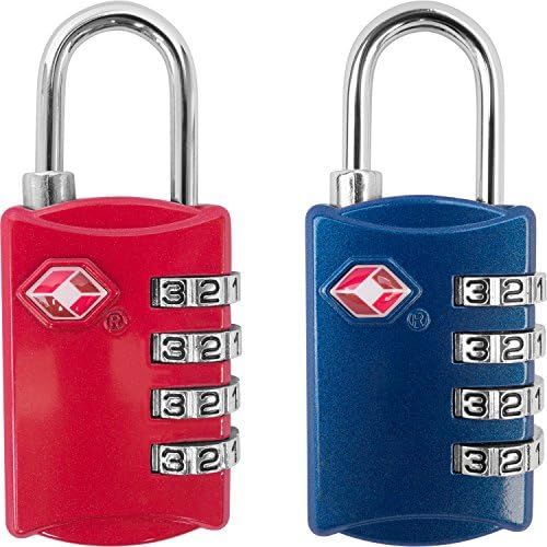 TSA Luggage Locks (2 Pack) - 4 Digit Combination Steel Padlocks - Approved Travel Lock for Suitca... | Amazon (US)
