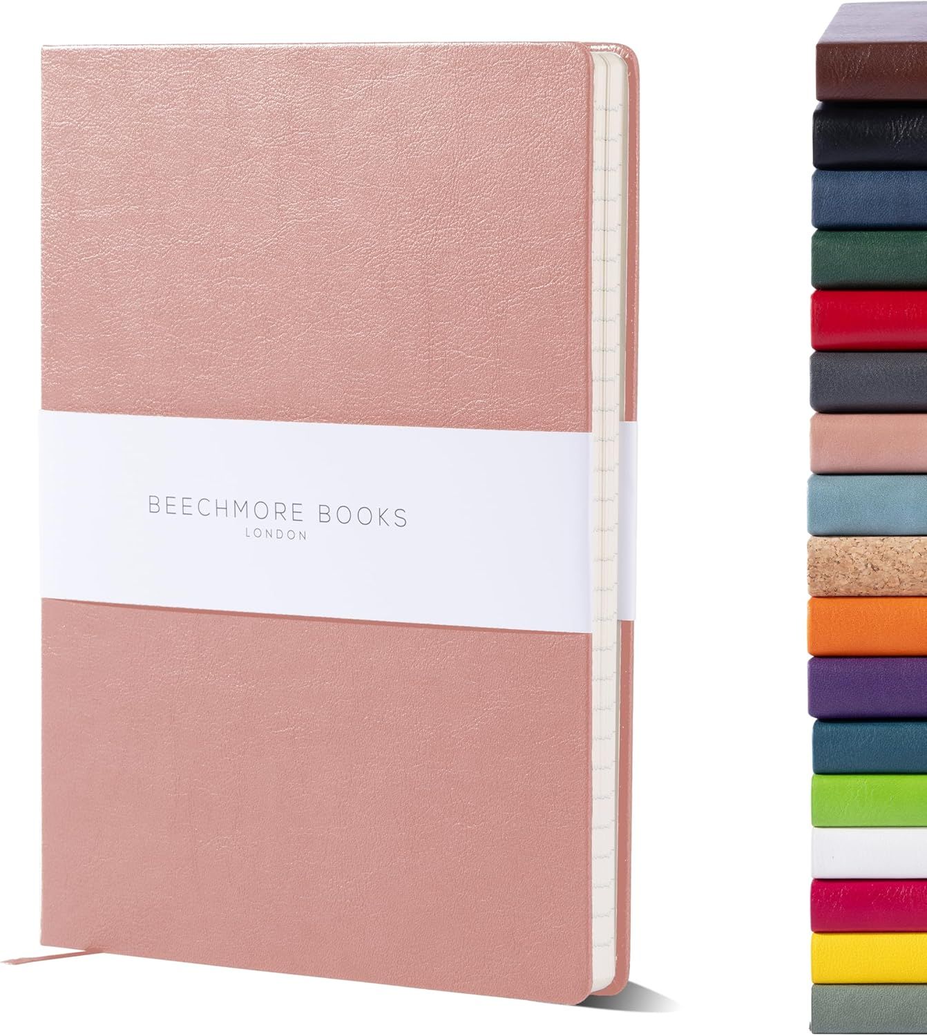 BEECHMORE BOOKS Ruled Journal - XL A4 Pink | Premium Large Hardcover Journal with Vegan Leather, ... | Amazon (US)