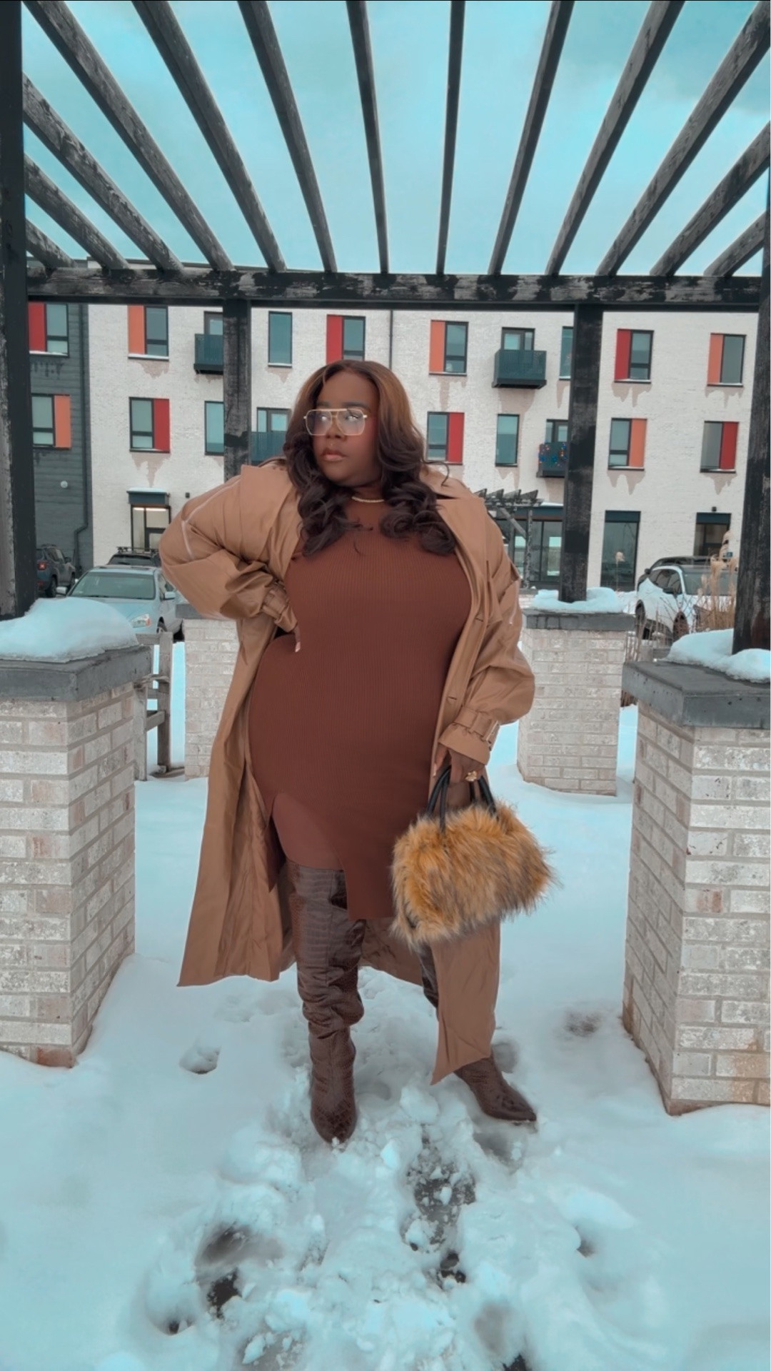 Cold weather doesn’t mean boring style ❄️✨ I styled this chic winter look with a Fashion Nova dress and coat for a sleek, flattering silhouette, paired with Amazon tights and a statement purse for practicality and polish. Finished with Fashion 2 Figure boots because comfort and confidence are non-negotiable. This is the perfect blend of elevated and everyday—effortless glam for winter outings, date nights, or city strolls. Linked all my fave pieces so you can recreate the look with ease 🤎👜👢


#LTKPlusSize #LTKootd #LTKgrwm