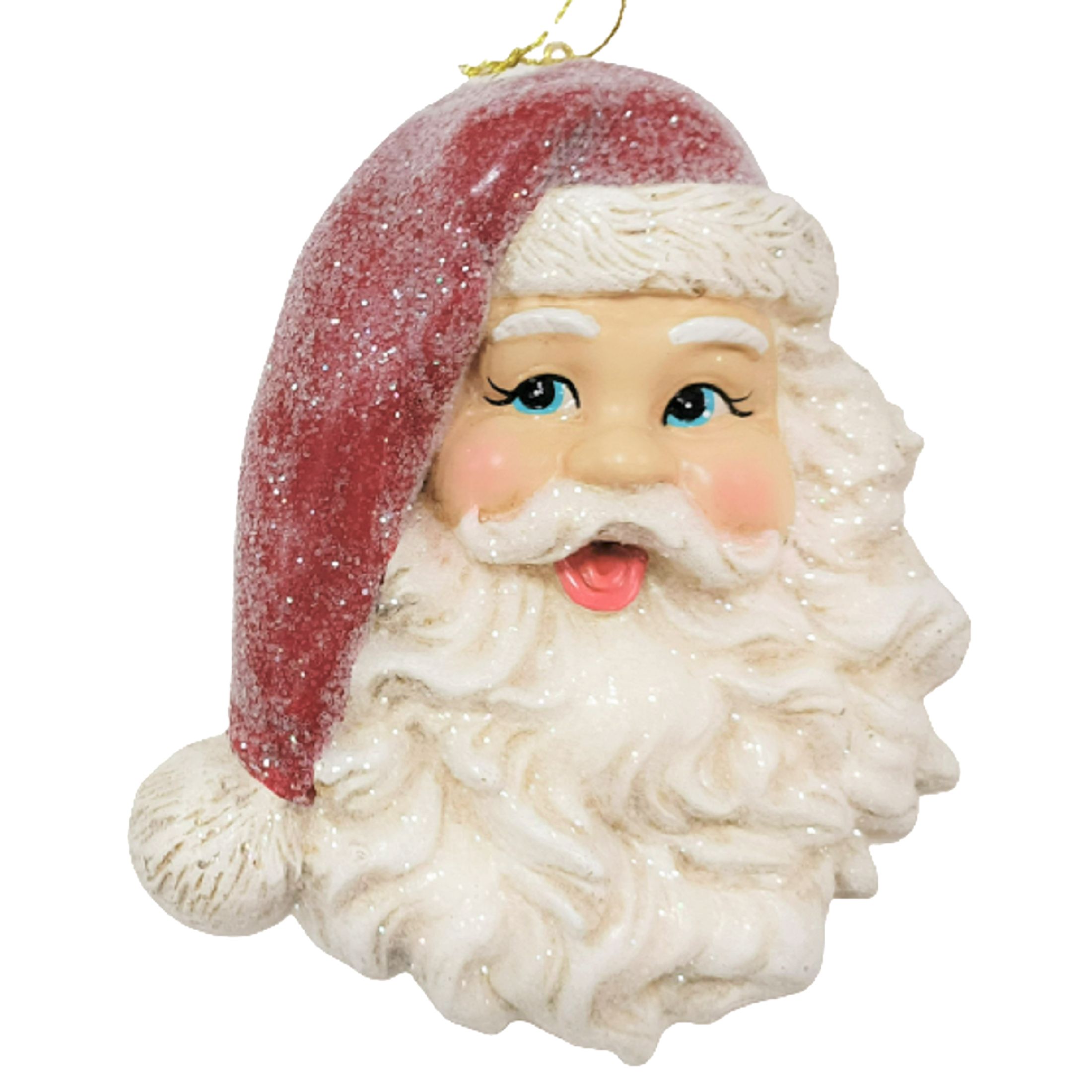 Holiday Time Santa Red Hat Ornament. Casual Traditional Theme. Red & White Color with Glitters. | Walmart (US)