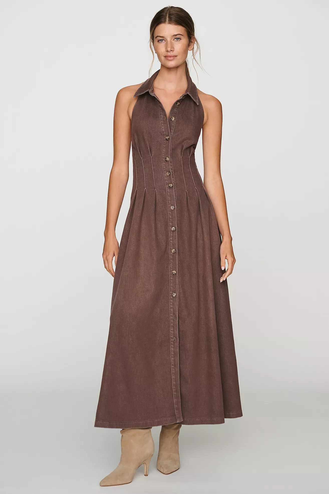 Exquise Tobie Sleeveless Denim Shirtdress | Anthropologie (US)