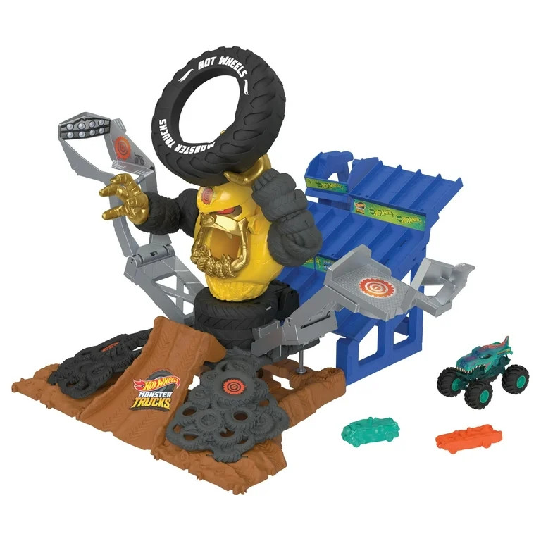 Hot Wheels Monster Trucks Arena Smashers Mega-Wrex Vs. Crushzilla Takedown Playset, 23.62 in - Wa... | Walmart (US)