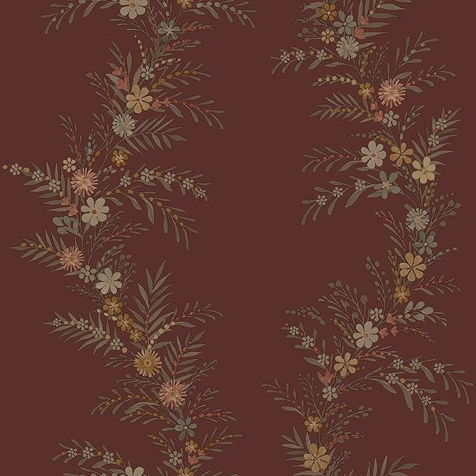 Chris Loves Julia Posy Cranberry Peel and Stick Wallpaper, CJS6322 | Amazon (US)