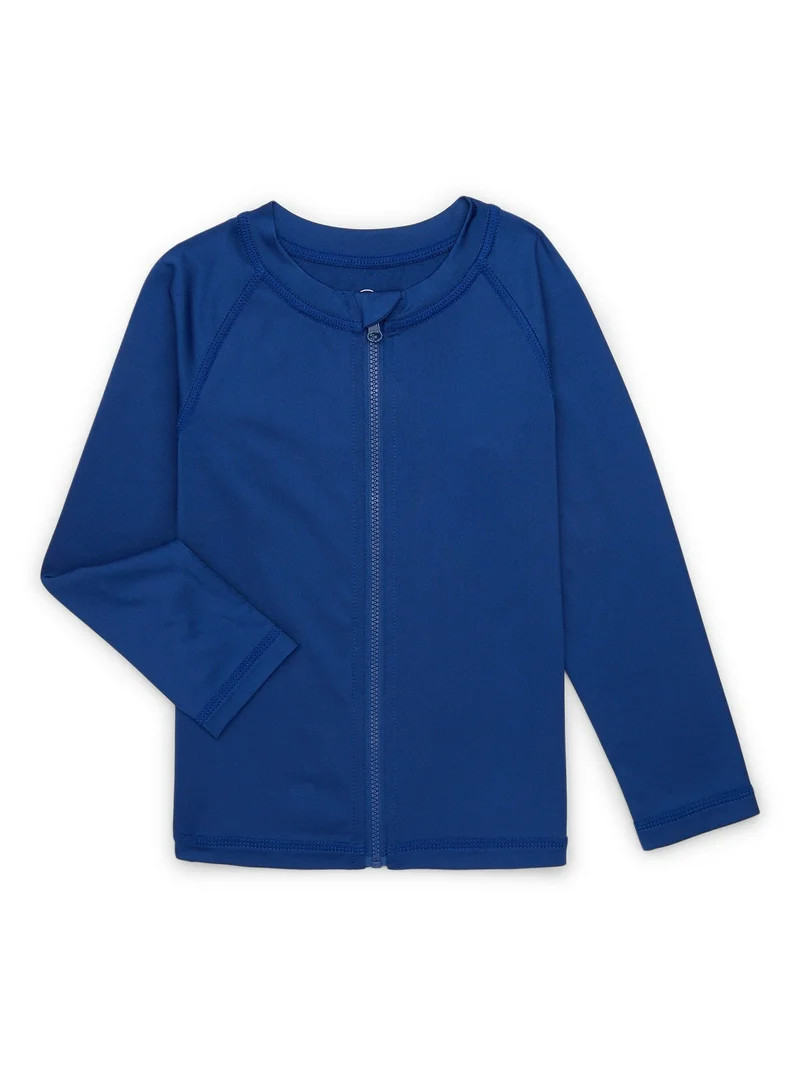 Wonder Nation Toddler Boys Zip Up Rash Guard with Long Sleeves, Sizes 12M-5T | Walmart (US)