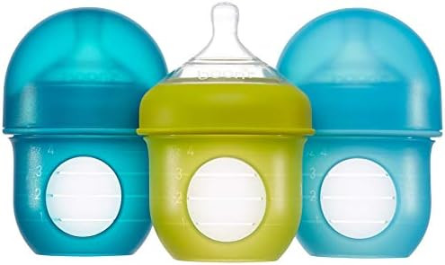 Boon, NURSH Reusable Silicone Pouch Bottle, Air-Free Feeding, 4 Ounce with Stage 1 Slow Flow Nipp... | Amazon (US)