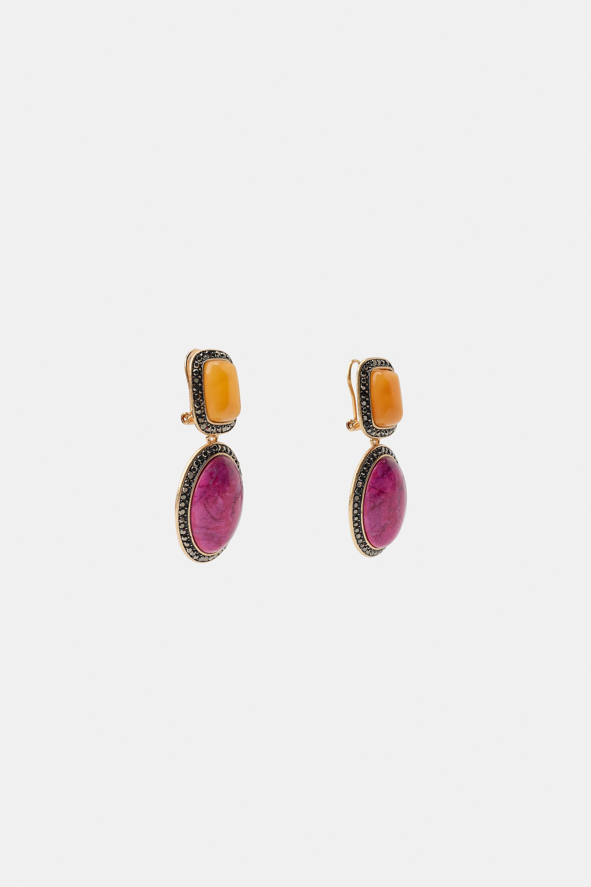 SPARKLY STONE EARRINGS | Zara US