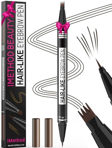 iMethod Microblading Eyebrow Pen - Eyebrow Pencil Magical 2-in-1 Dual-Ended Eye Brow Pencils for Women with 4-Fork-Tip & Precise Brush-Tip Create Natural Hair-Like Brows, Last All-Day, Black Brown | Amazon (US)