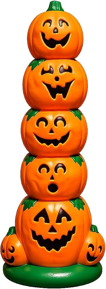Generic Halloween Blow Molded Plastic Pumpkin Stack Lighted 38" Inches Tall | Amazon (US)