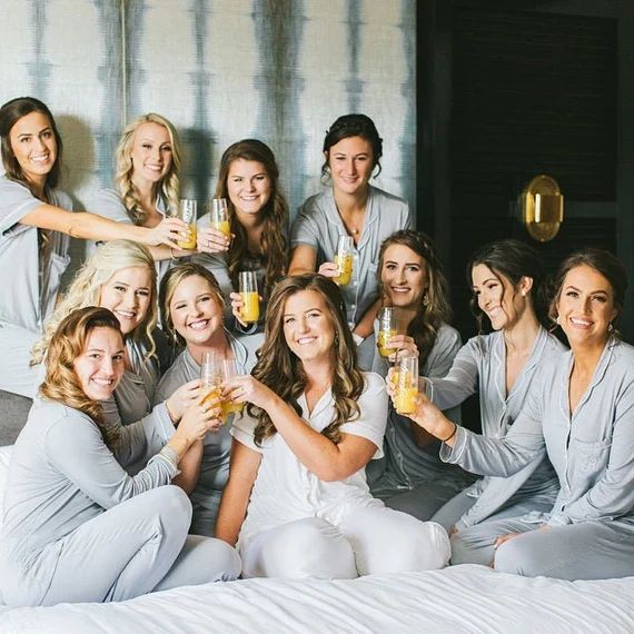 Bridesmaid Pajamas set monogrammed, bridesmaid pajamas set of 7, bridesmaid pajamas set of 8, bri... | Etsy (US)