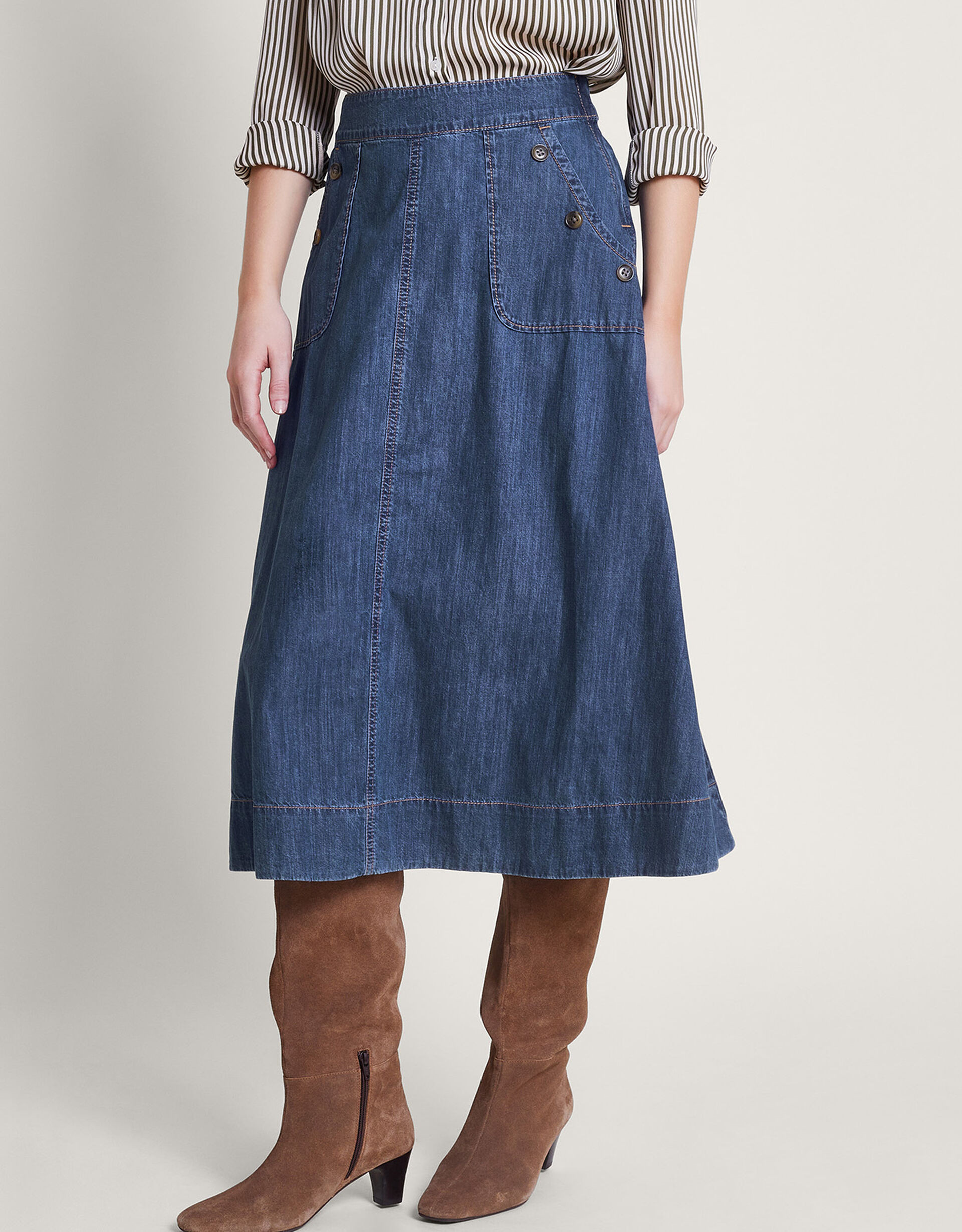 Harper Denim Skirt Blue | Monsoon (UK)