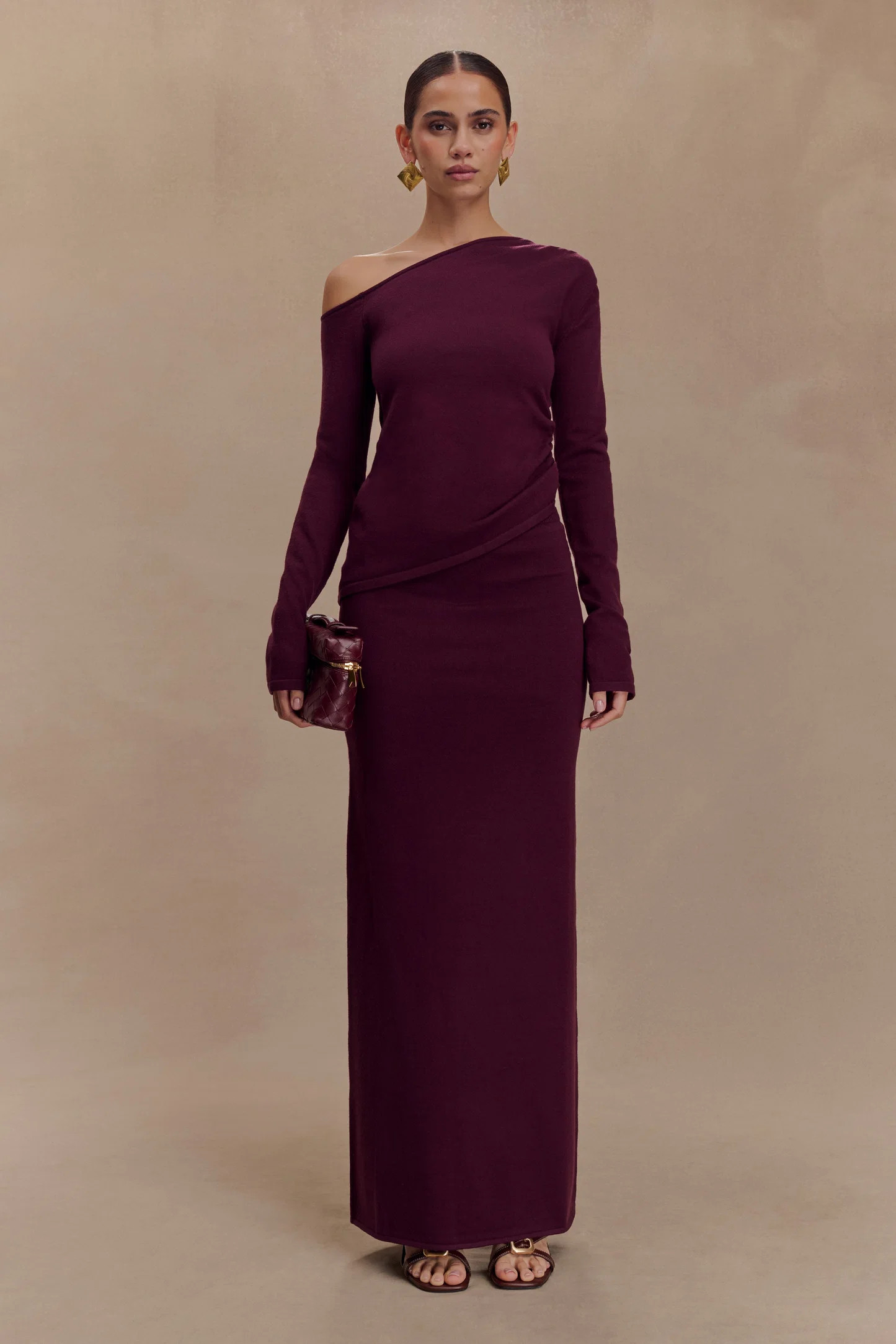 Miles Knit Maxi Skirt - Plum | MESHKI US