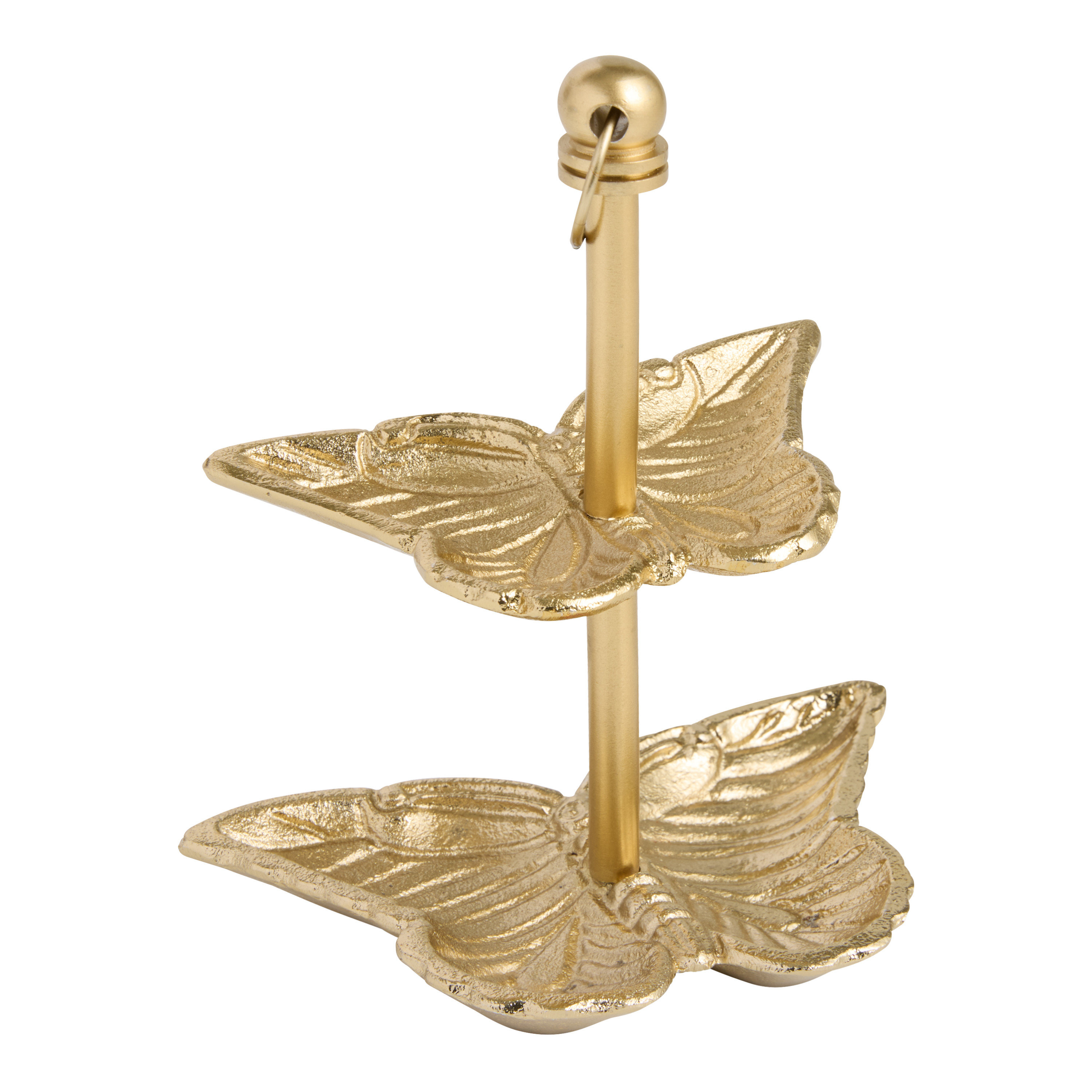 Gold Metal Butterfly 2 Tier Jewelry Stand | World Market