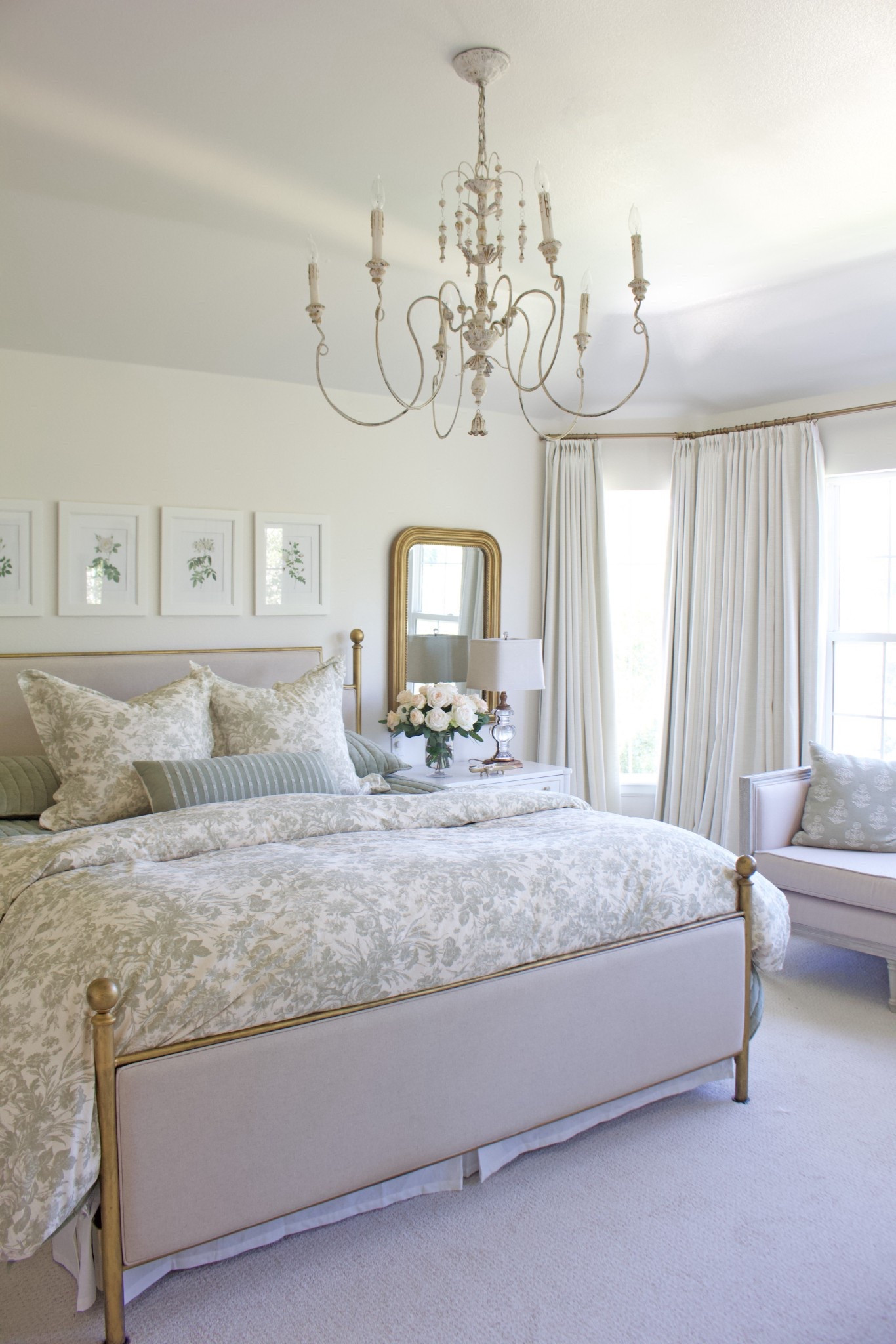 Shop my blackout pinch pleat drapes & more! Bed is painted with Gold Leaf Rub n buff

#LTKHome