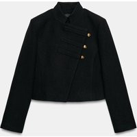 Zara - Cropped Double-Breasted Jacket - Black - M - Woman | Zara US