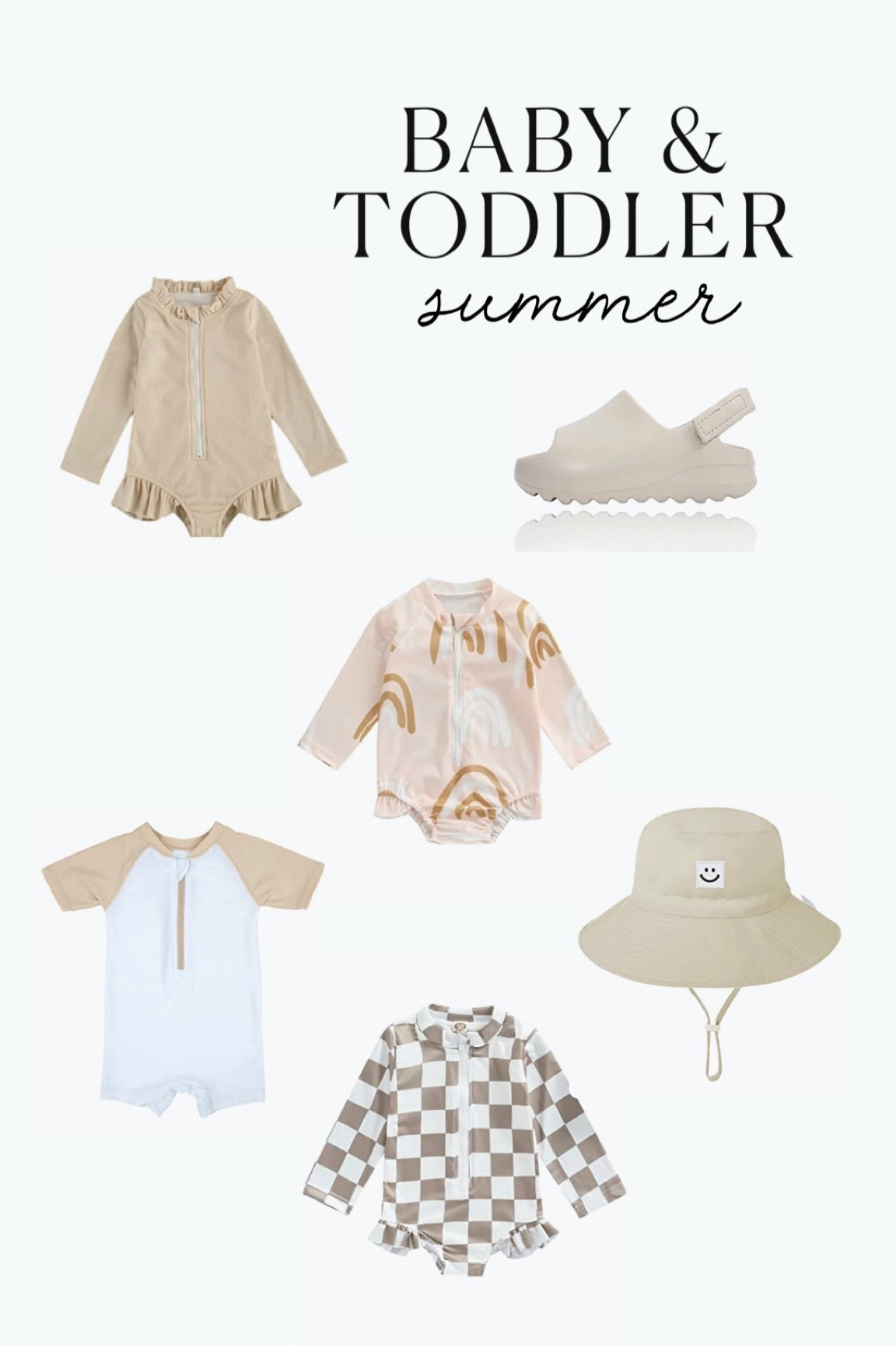 Summer NEUTRAL must haves for baby/toddler in my cart NOW. Can’t wait for the little ones to wear these this summer🤎 #LTKtoddlers #babyfashion #toddlerfashion #summerkids #summeressentials #kidsshoes #kidsswimsuit #amazon #amazonbaby #amazonfashion 

#LTKbaby #LTKGiftGuide