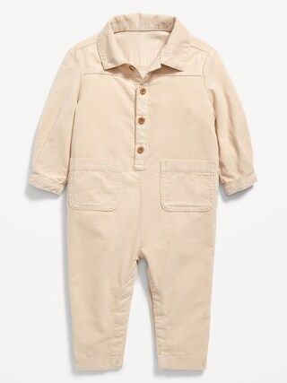 Corduroy Long-Sleeve Workwear Jumpsuit for Baby | Old Navy (CA)