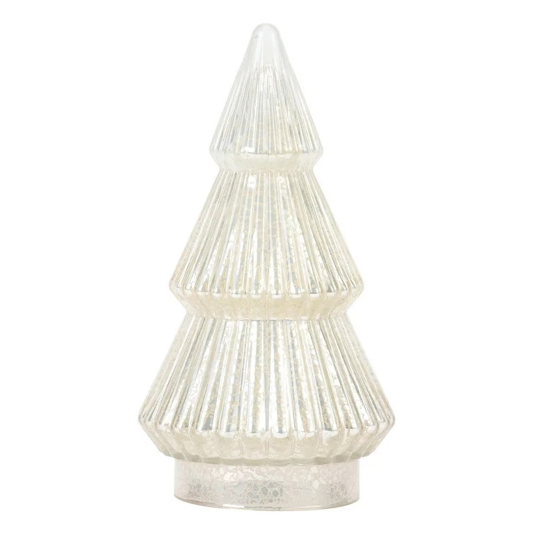 Better Homes & Gardens 10‘’  Decorative Tabletop Christmas Tree in Mercury Ribbed White Glass... | Walmart (US)