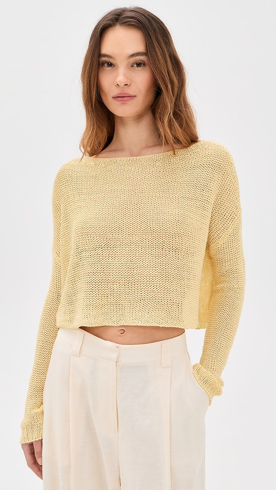 Linen Open Knit Bateau Sweater | Shopbop