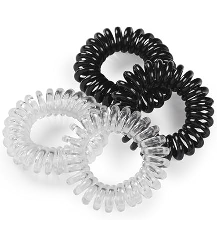 12 Pcs Spiral Hair Ties, Durable Plastic Coil Bands, Ponytail Holder for Women Girls, MultiColor ... | Amazon (UK)