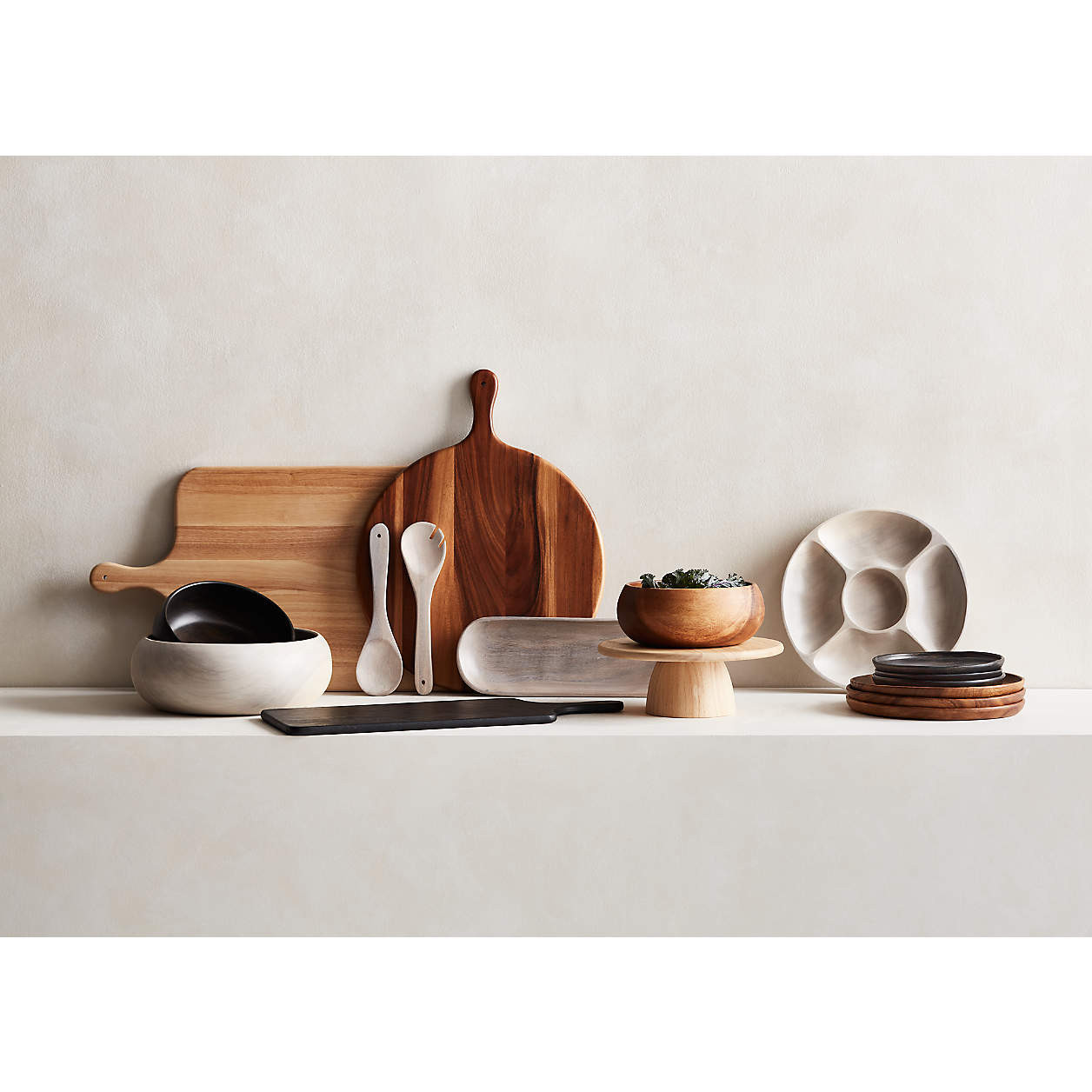 Tondo Acacia Paddle Serving Board + Reviews | Crate & Barrel | Crate & Barrel