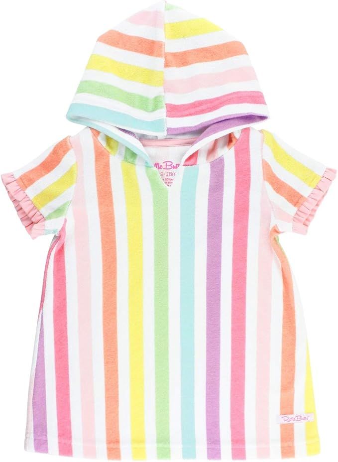 RuffleButts Baby/Toddler Girls Terry Cloth Hoodie Swim Beach Cover Up Dress | Amazon (US)