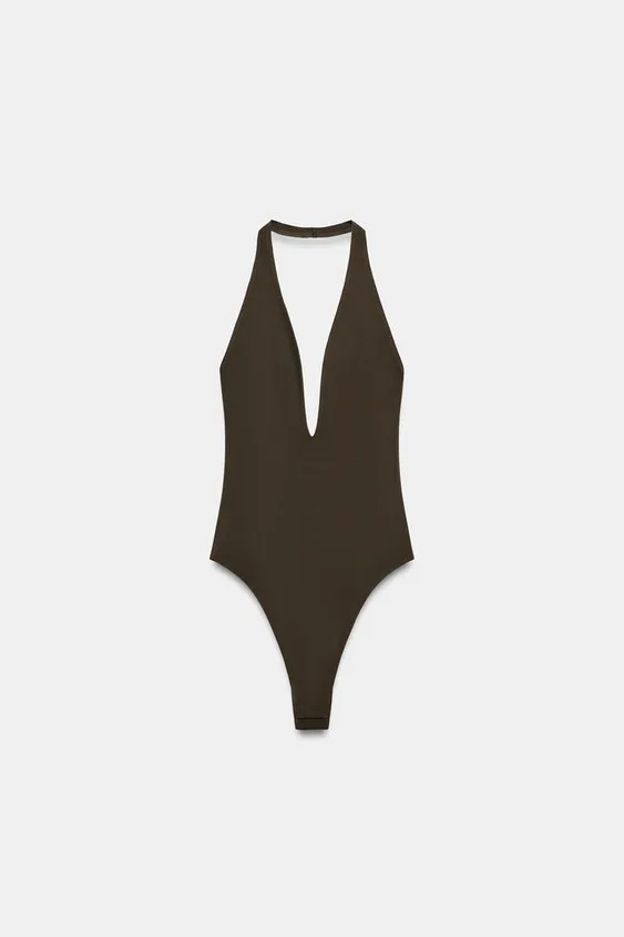 Gr\u00f6\u00dfe des Models: 179 cmNeckholder-Body aus einer Polyamid-Mischung. Offener R\u00fccke... | Zara DE