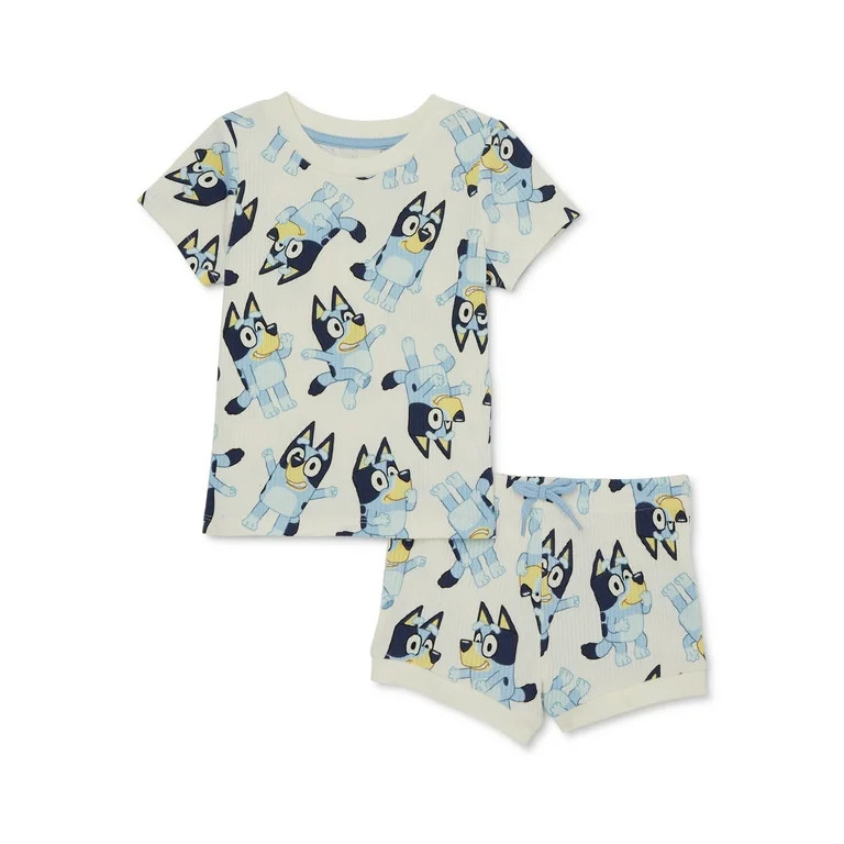 Bluey Toddler Girls Tee and Ribbed Shorts Set, 2-Piece, Sizes 2T-5T | Walmart (US)
