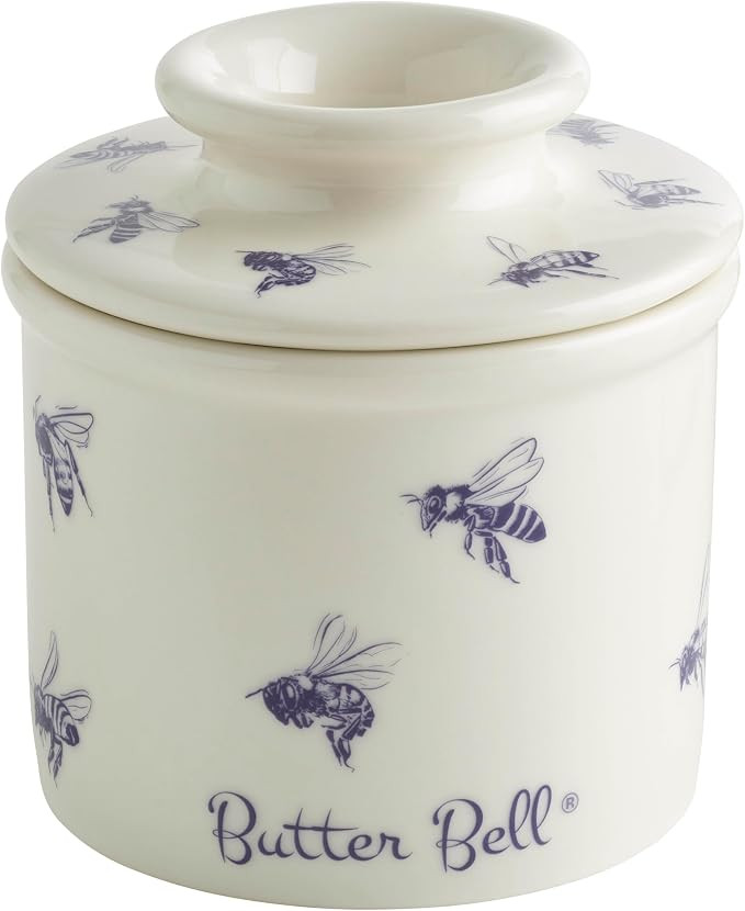 Butter Bell® Crock by L. Tremain French Ceramic Butter Keeper, Honey Bees | Farmhouse chic navy-... | Amazon (US)
