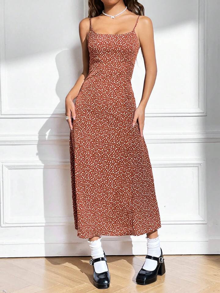 SHEIN EZwear Ditsy Floral Print Cami Dress | SHEIN